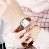 New Arrival Top Brand Elegant Solid Stainless Steel Square Dial Quartz Rose Gold Colour Ladies Watches for Women