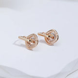 Charming Shiny 14K Filled Rose Gold AAA Zircon Diamonds Little Dangle Earrings - Vintage Daily Jewellery