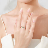 Vintage 925 Sterling Silver AAAA Lab Created Diamond AAAA Green Zircon Rings