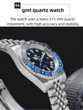 Top Brand New GMT Movement Quartz Watches, Stainless Steel BGW9 Luminous 20Bar Waterproof Diver Watch For Man