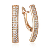 14 Karat Gold Filled Fashion Full AAA Zircon LDiamonds Long Square English Earrings