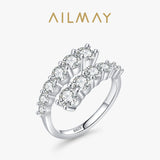 Stunning 925 Sterling Silver Luxury Open Size AAAA Lab Created Diamonds Ring