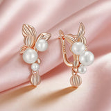 14 Karat Filled Gold Unique Pearl English Earrings for Women Daily Fine Jewellery