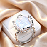 Luxury Beaded Design Freshwater Big Baroque Pearl Silver Gold Colour Cocktail Rings