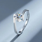 Awesome 0.5CT / 1CT D Colour Moissanite Diamonds Rings For Women Silver Engagement Wedding Diamond Jewellery with GRA