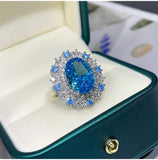 Dazzling Ocean Blue or Lovely Yellow Treasure High Quality AAAAA High Carbon Diamond Women's Rings - Fine Jewellery - The Jewellery Supermarket