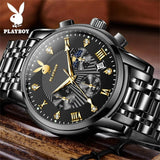 Casual Luxury Original Waterproof Calendar Stainless Steel Multifunction Quartz Fashion Trendy Top Brand Watches