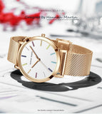 Top Brand Elegant Bohemian Style Women Watches  Simple Stainless Steel Mesh Strap Quartz Fashion Bracelet Watches