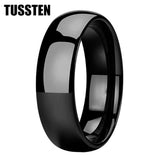 New Arrival Black Blue Domed Polished Finish Tungsten Carbide  Men Women Wedding 6MM/8MM Rings - The Jewellery Supermarket