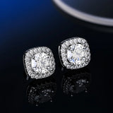 Classic D Colour VVS1 Moissanite Diamonds Stud Silver Earrings or Men and Women