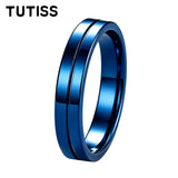 Classic 4mm Multicolour Tungsten Carbide Wedding Engagement Rings For Men Women