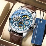 New Unique Design Skeleton Dial Mechanical Watch - Men's Waterproof Luminous Date Automatic Watches - The Jewellery Supermarket