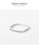 Unique Geometric Square Silver Minimalist AAAA Lab Created Diamond Stackable Ring