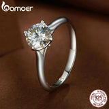 Terrific 1.0CT D Colour VVS1 EX Round Moissanite Diamond Ring for Women - Silver Engagement Wedding Jewellery - The Jewellery Supermarket