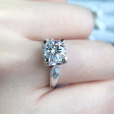 Super 1ct D Colour VVS1 Moissanite Diamond Silver Solitaire Rings For Women GRA, Certified Fine Wedding Jewellery
