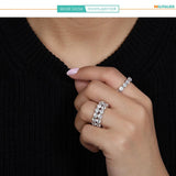 Popular Full Moissanite Eternity Engagement Wedding Rings for Women 925 Sterling Silver White Gold Plated Fine Rings