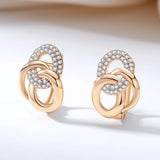 14 Karat Gold Filled Unique AAA Zircon Diamonds Full Paved Multi-Hoop Earrings For Women