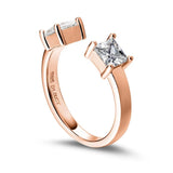 Certified 1Carat D Colour VVS1 Princess Cut Moissanite Diamonds Rings - 925 Silver Wedding Engagement Fine Jewellery