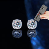 Luxury D Colour VVS1 Moissanite Diamonds Sterling Silver Stud Earrings