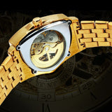 Top Brand Military Triangle Skeleton Automatic Luxury Full Stainless Steel Luminous Mens Sports Mechanical Watches