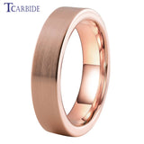 Pipe Cut Brushed Finish 4/6/8MM Rose Classic Tungsten Carbide Wedding Rings