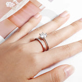 Fine 0.23-2 Carat VVS1 D Colour Moissanite Diamond Wedding Stackable Silver Ring