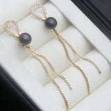 Attractive Dangle Natural Pearl Earrings 925 Silver Gold Colour Earrings