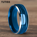 Double Groove Dome Polishing with Chamfering New Men's and Women's Tungsten Ring