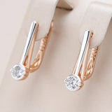 Luxury Slim Design 14 Karat Rolled Gold Mix AAA Zircon Diamonds Earrings