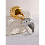 18K Gold Plated Stainless Steel Half Empty Chunky Exclusive Ring