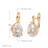 14K Gold Filled Waterdrop Cut AAA Zircon Diamonds Luxury Earrings Elegant Jewellery