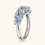 Sparkling Round Moissanite Diamonds Half Eternity Wedding Ladies Rings Engagement Wedding Sterling Silver Jewellery
