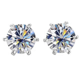 New 1ct Moissanite with GRA s925 Sterling Sliver Plated 18k White Gold Stud Earring for Women Fine Jewellery - The Jewellery Supermarket