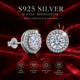 18KGP 1.0ct Moissanite With GRA Certificate D Coour VVS1 925 Silver Earrings