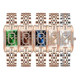 Elegant Luxury Brand Female Wristwatches - Rectangular Zircon Diamonds Steel Waterproof Original Womens Watch