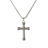 New Spiral Cross Pendant Necklace For Men Women - Stainless Steel Christian Necklace Chain Amulet Jewellery - The Jewellery Supermarket