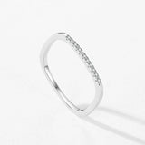 Unique Geometric Square Silver Minimalist AAAA Lab Created Diamond Stackable Ring