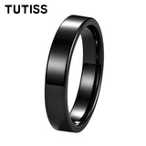 Classic Flat Top High Polished 4mm Multicolour Tungsten Carbide Wedding Rings