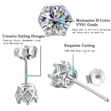 Top Quality 0.5-1 Carat D Colour Moissanite Diamonds Stud Earrings For Women Sterling Silver Sparkling Fine Jewellery - The Jewellery Supermarket