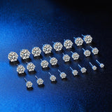 Classic D Colour VVS1 Moissanite Diamonds Stud Silver Earrings or Men and Women
