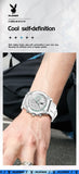 PLAYBOY Top Brand Original Luxury Waterproof Silicone Strap Calendar Luminous Fashion Quartz Men's Wrist Watches