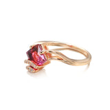 14K Gold Filled Fashion Red AAA Zirconia Crystal Elegant Vintage Fine Rings For Women