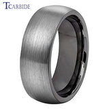 Domed Brushed Multicolor 6mm 8mm Tungsten Engagement Wedding Rings For Women Men