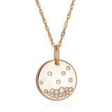 Fashion Coin Rolled Rose Gold of 14-Karat Purity Necklace with AAA Zircon Diamonds -  Latest Addition Jewellery