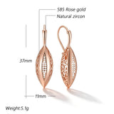 14K Gold Filled Geometric Rhombus Full AAA Zircon Diamonds Dangle Elegant Earrings