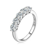 Terrific 3mm 4mm Moissanite Half Eternity Band 5-stone 7-stone Silver Wedding Rings