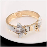 Unique Design Gold Plated with Enamel Double Bees Handmade Colorful Trendy 6 Colours Bracelets Bangles Jewellery - The Jewellery Supermarket