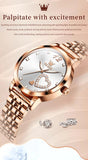 Beautiful Love  inlaid Zirconia Heart Design Steel Band Women's Quartz Watch  - Ideal present