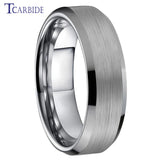 Multicolours Beveled Brushed 6m/8mm Classic Tungsten Wedding Rings for Men Women