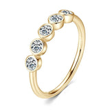 GRA Certified 3mm Round Half Eternity Moissanite Diamonds Rings for Women 925 Silver Engagement Wedding Jewellery
